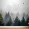 Karanlık Orman Puslu Manzara Duvar Kağıdı