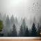 Karanlık Orman Puslu Manzara Yatak Odası Duvar Kağıdı