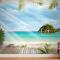 Deniz Kenarı Ahşap İskele Duvar Kağıdı