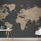 Dünya Haritası Duvar Kağıdı Füme Kahverengi Tonları