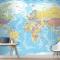 Dünya Haritası Klasik Renkli Siyasi Duvar Kağıdı 