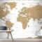 Dünya Haritası Vintage Altın Siyasi Duvar Kağıdı 