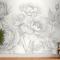 Gri Büyük Resimli Güller Yatak Odası Duvar Kağıdı