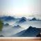 Puslu Dağ Manzarası Sis Duvar Kağıdı 
