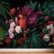 Renkli Çiçekli Kırmızı Papağan Duvar Kağıdı 