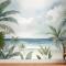 Tropikal Plaj Manzaralı Duvar Kağıdı 