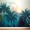 Tropikal Palmiye Ormanı Duvar Kağıdı 