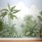 Tropikal Yağmur Ormanı Çizim Sanatı Duvar Kağıdı 