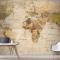 Vintage Dünya Haritası Duvar Kağıdı