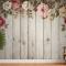 Vintage Çiçekli Ahşap Duvar Duvar Kağıdı 