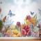 Suluboya Bahçe Çiçek Duvar Kağıdı 
