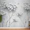 Suluboya Resim Beyaz Çiçekler Duvar Kağıdı 