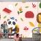 Elle Çizilmiş Çocuksu Hayvanlar Desen Çocuk Odası Duvar Kağıdı 