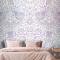 Vintage Çiçek Holografik Desenli Yatak Odası Duvar Kağıdı