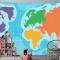 Dünya Haritası Çocuk Odası Duvar Kağıdı Duvarının Havadan Görünümü