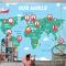 Elle Çizilmiş Çocuk Haritası Çocuk Odası Duvar Kağıdı