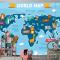 Elle Çizilmiş Çocuk Haritası Çocuk Odası Duvar Kağıdı