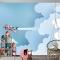 Bulut Üzerinde Uçak Çocuk Odası Duvar Kağıdı 