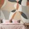 Boho Geometrik Soyut Sanat Yatak Odası Duvar Kağıdı