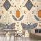 Elle Çizilmiş Boho Geometrik Desen Yemek Odası Duvar Kağıdı