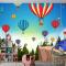Doğada Sıcak Hava Balonu Manzara Çocuk Odası Duvar Kağıdı