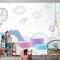 Elle Çizilmiş Hava Durumu Çocuk Odası Duvar Kağıdı  Ile Podyum