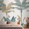 Tropikal Tasarım Yatak Odası Duvar Kağıdı