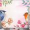 El Boyalı Suluboya Çiçek Kuşlar Arka Plan Çocuk Odası Duvar Kağıdı 