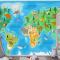 Orman Hayvanları Çocuk Odası Duvar Kağıdı Ile Çocuk Odası İçin Karikatür Dünya Haritası