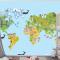 Hayvan Dünya Haritası Çocuk Odası Duvar Kağıdı