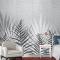 Siyah Beyaz Ince Yapraklar Duvar Kağıdı