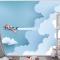 Bulut Üzerinde Uçak Çocuk Odası Duvar Kağıdı 