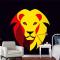 Aslan Başı Logosu Sarı Kırmızı Duvar Kağıdı