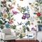 Botanik Çiçekler Kuşlar Duvar Kağıdı  Ile Çiçekli