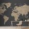 Dünya Haritası Duvar Kağıdı Füme Kahverengi Tonları