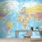 Dünya Haritası Klasik Renkli Siyasi Duvar Kağıdı 