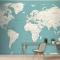 Dünya Haritası Vintage Siyasi Detaylı Duvar Kağıdı