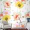 Çiçek Dikişsiz Desen Çiçek Açan Duvar Kağıdı
