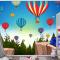 Doğada Sıcak Hava Balonu Manzara Çocuk Odası Duvar Kağıdı