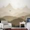 Dağ Manzarası Siluet Duvar Kağıdı 