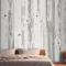 Nötr Baskılı Ahşap Panel Efektli Yatak Odası Duvar Kağıdı