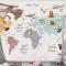 Renkli Kıtalar Öğretici Çocuk Odası Duvar Kağıdı