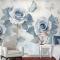 Yumuşak Mavi Çiçekli Duvar Kağıdı 
