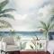 Tropikal Plaj Manzaralı Duvar Kağıdı 