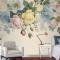 Vintage Renkli Çiçekli Duvar Kağıdı 