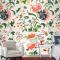 Vintage Çiçek Desenli Duvar Kağıdı 