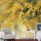 Suluboya Sarı Ağaç Manzara Duvar Kağıdı 