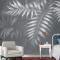 Beyaz Tropikal Yapraklı Duvar Kağıdı 