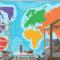 Dünya Haritası Çocuk Odası Duvar Kağıdı Duvarının Havadan Görünümü