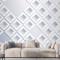 Beyaz Soyut 3D Kağıt Stili Oturma Odası Duvar Kağıdı 